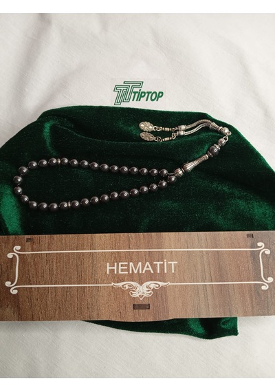 Tiptop/ Hematit Taşlı Kutulu Özel Yapım Tesbih Füme