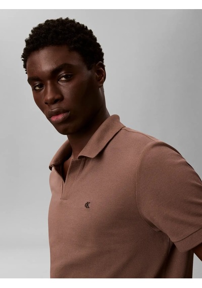 Calvin Klein Ss Open Collar Casua, 9o9, S Kahverengi Erkek Polo