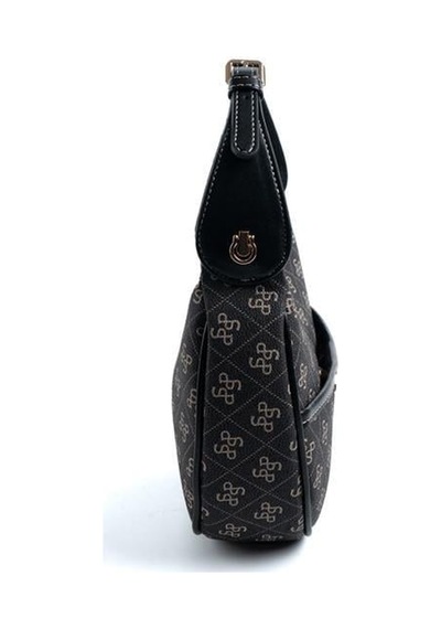 Silver Polo Sp1194 Kadın Omuz Çantası Monogram Füme-siyah