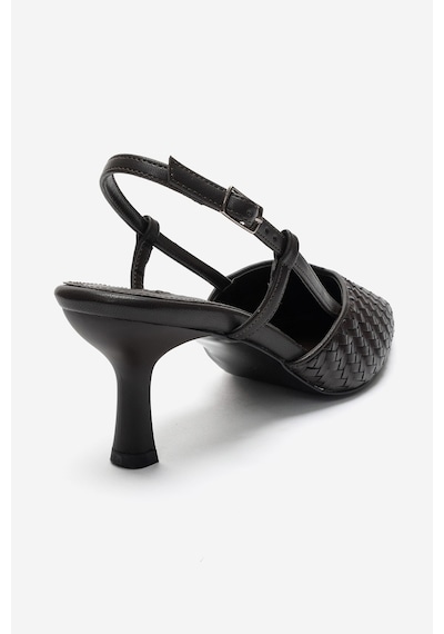 Luvi Shoes Mavero Kahverengi Örgü Kadın Topuklu Ayakkabı