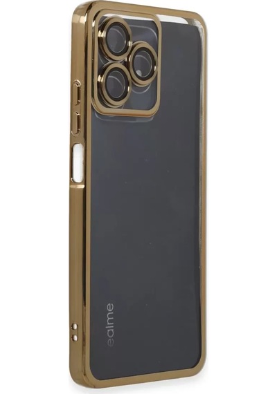 Newface Realme C53 Kılıf Razer Lensli Silikon - Gold Altın