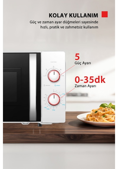 Toshiba MWP-MM20P WH 20 L 5 Isı Seviyesi Beyaz Mikrodalga Fırın