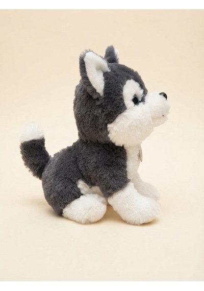 Peluş Kurt Köpeği-35 Cm Gri-beyaz