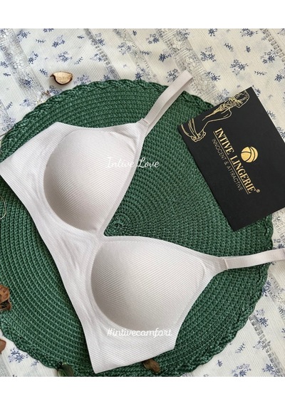 Softease V Yaka Balensiz Dikişsiz Lazer Kesim Rahat Soft Kumaştan Pudra