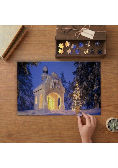Avusturya Sessiz Gece Şapeli Tasarımı 240 Parça Ahşap Puzzle Ahşap Kutuda Mpy60192