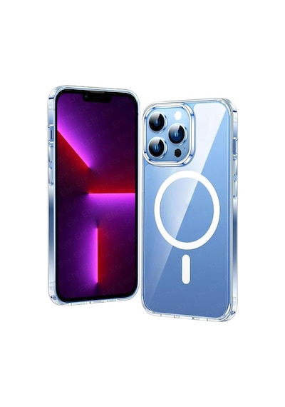 Tr İphone 14 Pro İle Uyumlu Yüksek Kalite Kablosuz Şarj Özellikli Silikon Telefon Kılıfı Şeffaf, Wireless Magsa Diğer