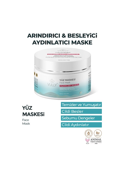 Vully Arındırıcı Besleyici ve Aydınlatıcı Kil Maskesi 150 ML