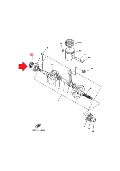 Yamaha Bws 100 Or.  Krank Keçesi Sağ 93101-20169 534267072