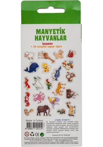 Hayvanlar. Magnet Hayvan Figürleri. 30 Parça. Mıknatıslı Manyetik Oyuncaklar