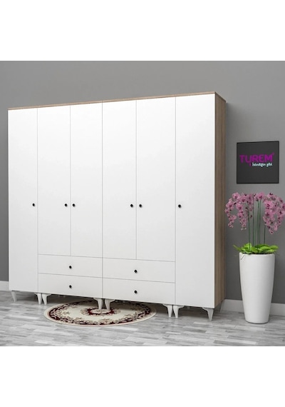 6 Kapılı Gardrop Mdf Antrasit 6 Kapılı Gardrop Mdf Antrasit
