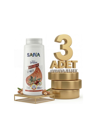 Safia Kapalı Saçlar Şampuan 3x650 Ml Tüm Saçlar