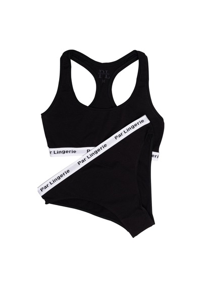 Parlingerie Sporcu Büstiyer Takım Siyah