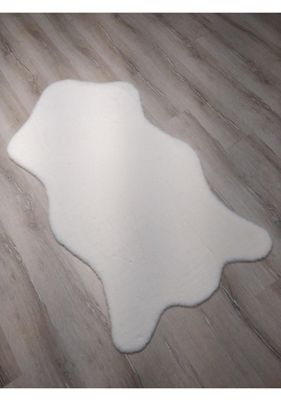 Süet Taban Tavşan Post Halı Beyaz 80X150 Cm