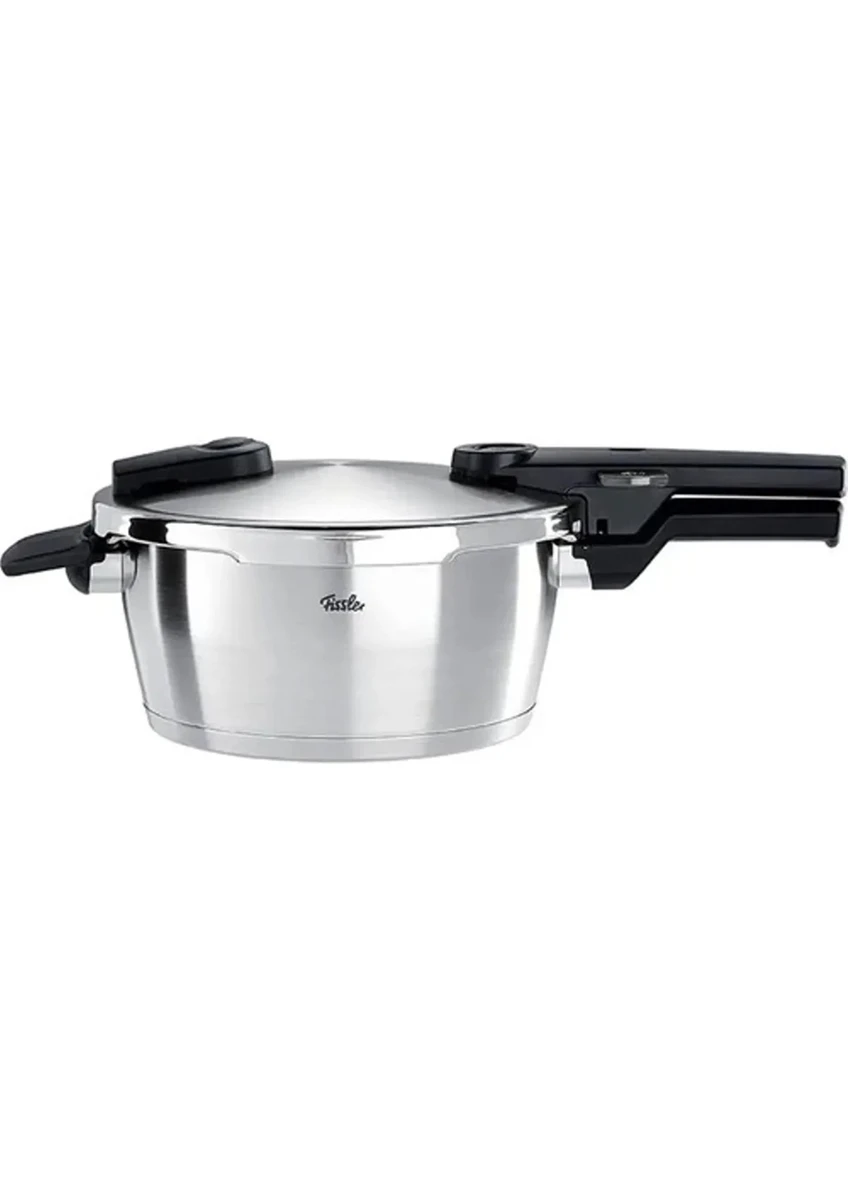 Fissler Vitaquick Premium 6+3,5 Litre Düdüklü Tencere + Buharda Pişirme Aparatı Metalik