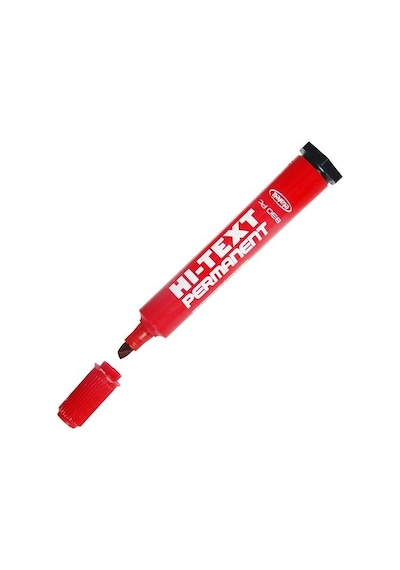 Hi-Text 830Pc Permanent Marker Kesik Uçlu Kırmızı 12 Adet