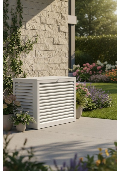 Klima Motoru/dış Ünite Gizleme/koruma Kafesi Xl 120x62x150 H Açısız Condor Beyaz
