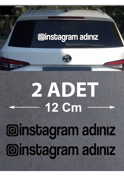 Kişiye Özel İnstagram Adresi Sticker - İnstagram Sosyal Medya Sticker - Araba Oto Motosiklet Karavan Sticker 00062 12 Cm