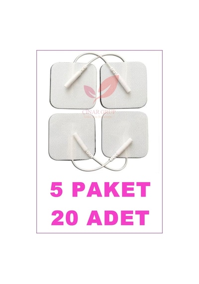 Kablolu/Soketli Tens Pedi. Elektrodu 5Cm X 5Cm 5 Paket 20 Adet