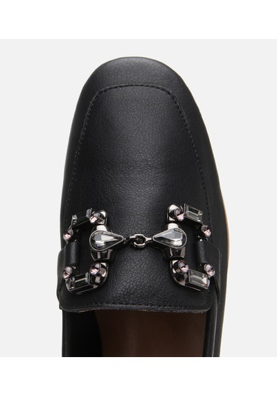 Hotiç Kadın Deri Siyah Tokalı Klasik Loafer