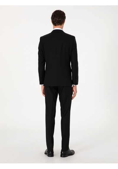 Cacharel Siyah Slim Fit %100 Yün Mono Yaka Takım Elbise