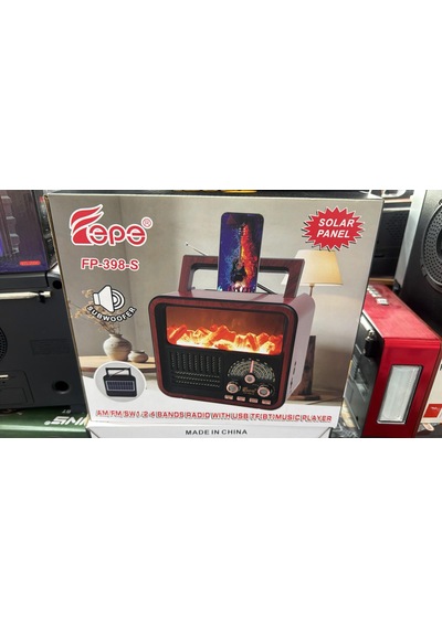 Fepe Fp-398 Şömine Efektli Retro Bluetooth-usb-sd-fm Şarjlı/ Ledli Nostaljik Radyo - Sencan Sound