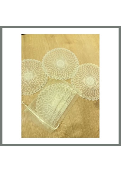 Bezos 6 Lı Dantel Kahve Sunumluğu 15x15 Cm Asorti Desenli Türk Kahvesi Sunum Seti Mmbz Çok Renkli