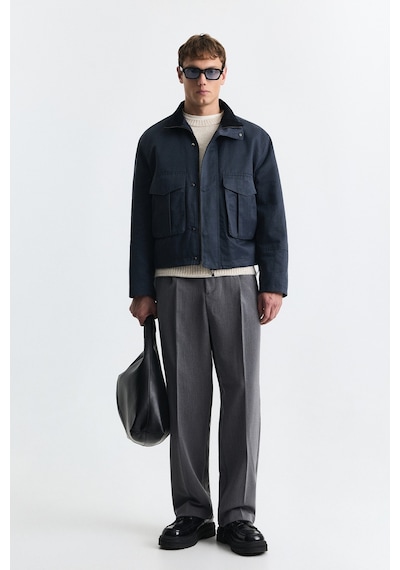 Antioch Crop Fit Dik Yaka Mont Lacivert