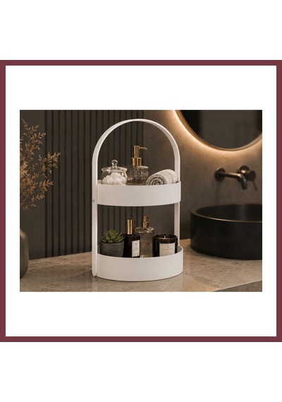 Storeşahin 3d Baskı İki Katlı Banyo Düzenleyici - Taşınabilir Organizer Ve Saklama Standı-beyaz Shn0720