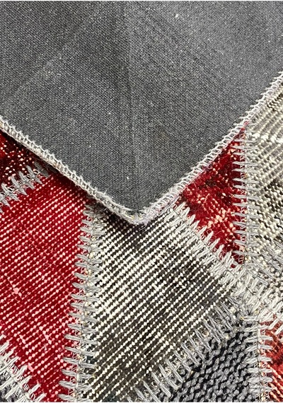 El Dokuması Vintage Halı Özel Tasarım Patchwork Koleksiyonu Çok Renkli