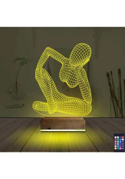 Luvivia Minimalist Heykel Kadın 3d Lamba - Masa Gece Lambası Şeffaf