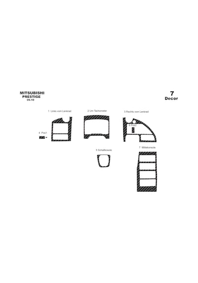 Mitsubishi Temsa Prestige Torpido Kaplama 2010 8 Parça Karbon