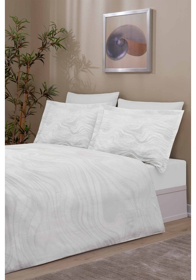 Albite King Size Saten Nevresim Takımı Bej