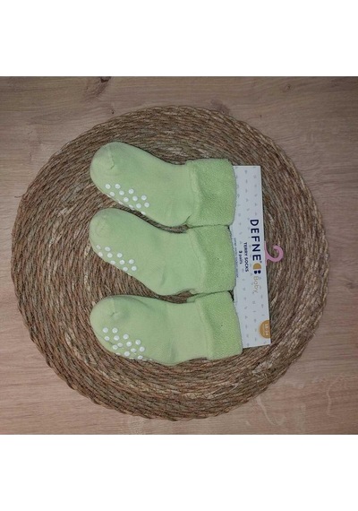 Defne Baby 3 Çift Havlu Pamuklu Kaydırmaz Taban Kışlık Kız Çocuk Ve Bebek Soket Çorap-807 Yeşil Defne Baby 3 Çift Havlu Pamuklu Kaydırmaz Taban Kışlık Kız Çocuk Ve Bebek Soket Çorap-807 Yeşil