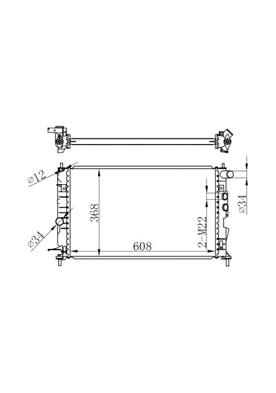 Radyatör - 975 - Vectra B Ac Klimasız Mek - Dpmıx-hb - Brazing 608x358x26