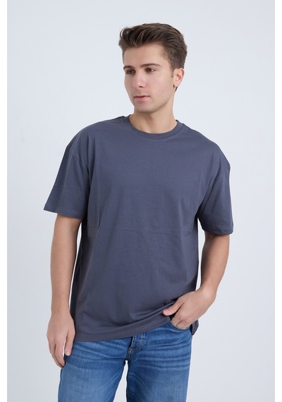 Velvoria Unisex Oversize Basic 3'lü Antrasit Bej Pembe Renk T-shirt Çok Renkli11