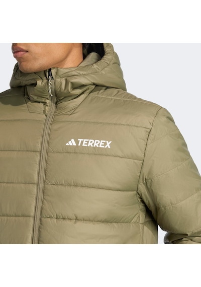 Adidas Terrex Multi Essentials Climawarm Yalıtımlı Kapüşonlu Erkek Yeşil Yürüyüş Montu Kb2186