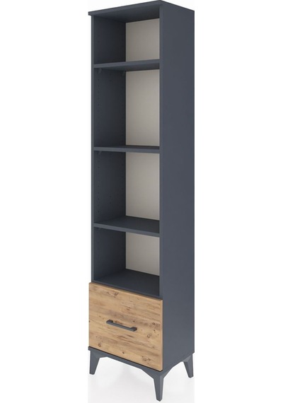 Arges Dolap 4 Raflı Tek Çekmeceli 44x30x182 Antrasit-çam Antrasit