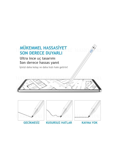 Eli Algılamayan Apple Uyumlu iPad  9. Nesil 10.2 Inç Yazı Çizim Tasarım Tablet Kalemi Dokunmatik