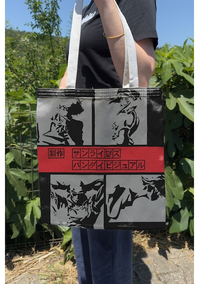 Zipzap Cowboy Bebop V3 Yazlık Kışlık Çift Taraflı Kanvas Baskı Bez Çanta Anime Çantası