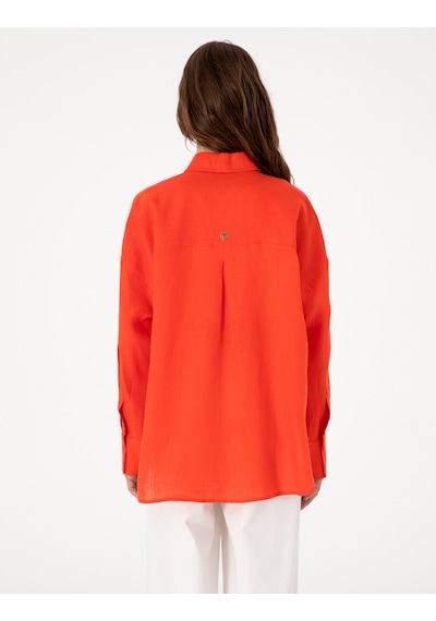 Pierre Cardin Kadın Kırmızı Gömlek Desenli 50301078-vr030 Kırmızı