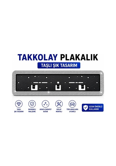 Plakalık Takkolay Taşlı Gümüş 1 Adet