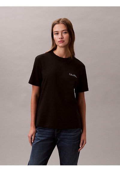 Calvin Klein Kadın Regular Fit Yuvarlak Yakalı %100 Pamuklu Kısa Kollu Siyah T-shirt Lv047e809g-ub1-12826 Siyah Calvin Klein Kadın Regular Fit Yuvarlak Yakalı %100 Pamuklu Kısa Kollu Siyah T-shirt Lv047e809g-ub1-12826 Siyah