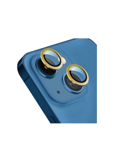 Forzacase Apple Uyumlu iPhone 14 Plus İle Kamera Camı Lens Koruyucu Halka Seti - Fc381 Gold