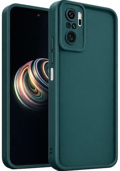 Mi Redmi Note 10 - Redmi Note 10s- Redmi Note 11 Se Uyumlu Kamera Çıkıntılı Mat Silikon Telefon Kılıfı Yeşil