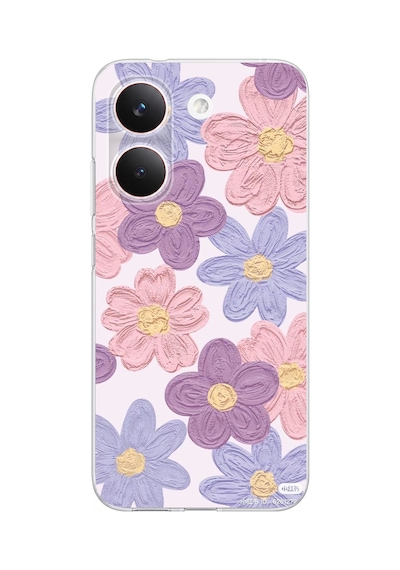 Poco X8 Pro Uyumlu Renkli Papatyalar Sulu Boya Baskılı Silikon Kılıf