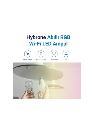 Led Rgb Wi-fi Akıllı Ampul, 16 Milyon Renk, 900 Lümen, E27 Duy, Uygulama İle Uzaktan Kontrol Diğer