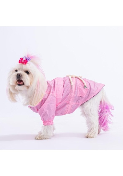 Pawstar Pink Brillante Su İtici Küçük Irk Köpek Yağmurluğu