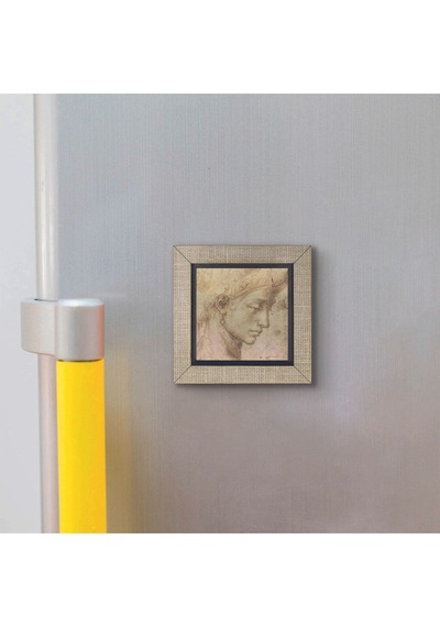 Baş Etüdü Leonardo Da Vinci Baskılı Mdf Magnet 7x7 54