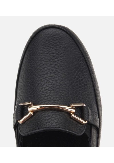 Hotiç Kadın Deri Siyah Zincir Detaylı Comfort Günlük Loafer 01ayh334730a100 01ayh334730a100