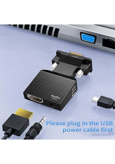 Vga To Hdmı Dönüştürücü Vga+audio To Hdmı Çevirici Converter 1080p